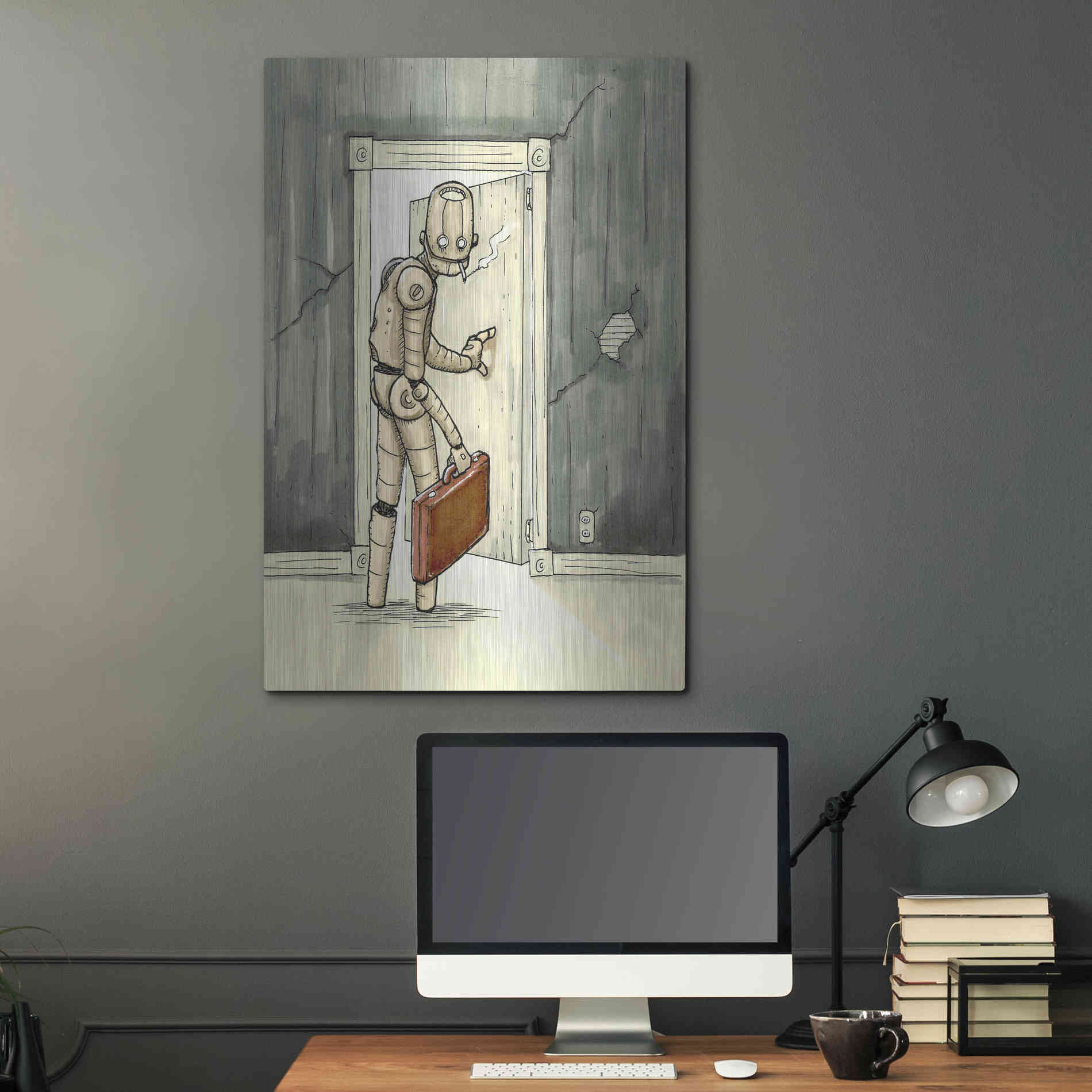 Luxe Metal Art 'I'll Be Back' by Craig Snodgrass, Metal Wall Art,24x36