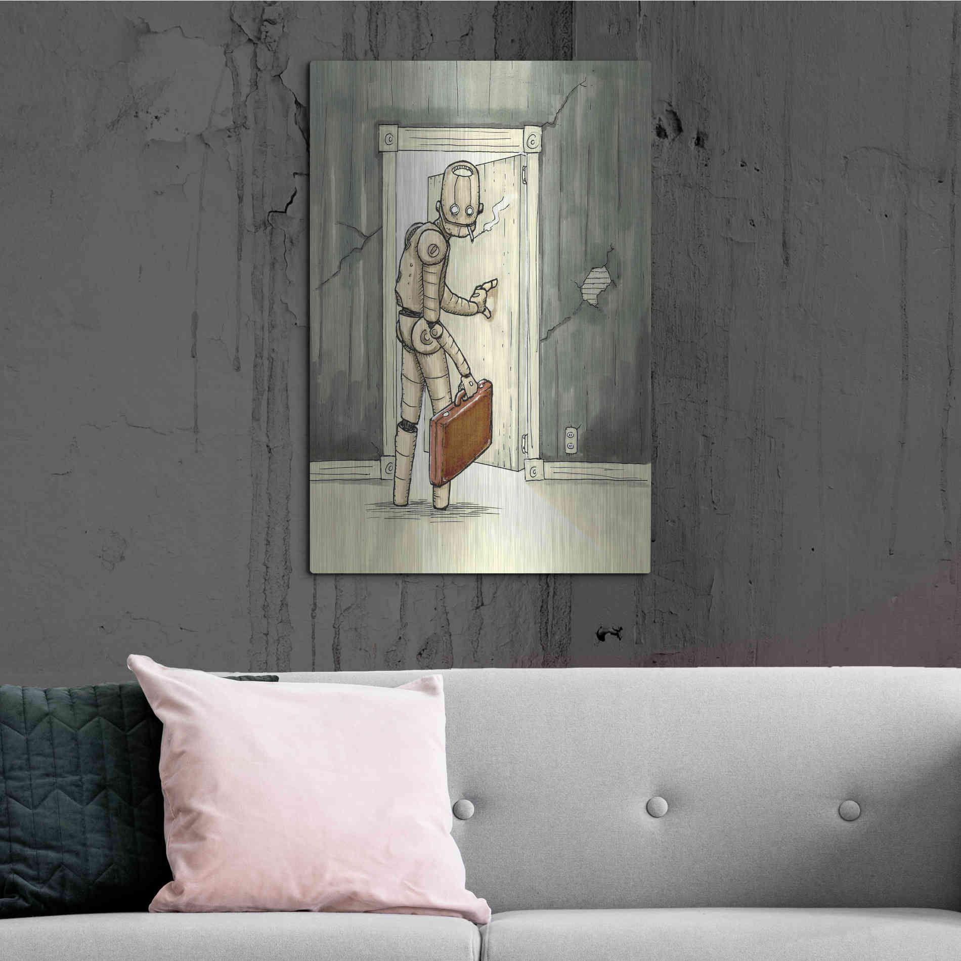 Luxe Metal Art 'I'll Be Back' by Craig Snodgrass, Metal Wall Art,24x36