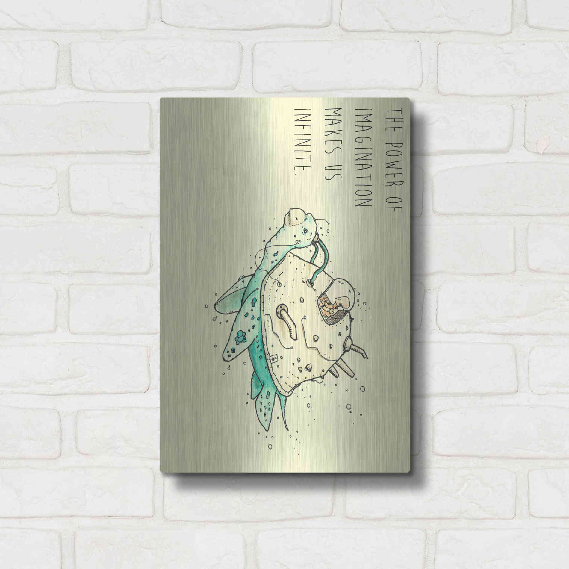 Luxe Metal Art 'Imagination' by Craig Snodgrass, Metal Wall Art,12x16