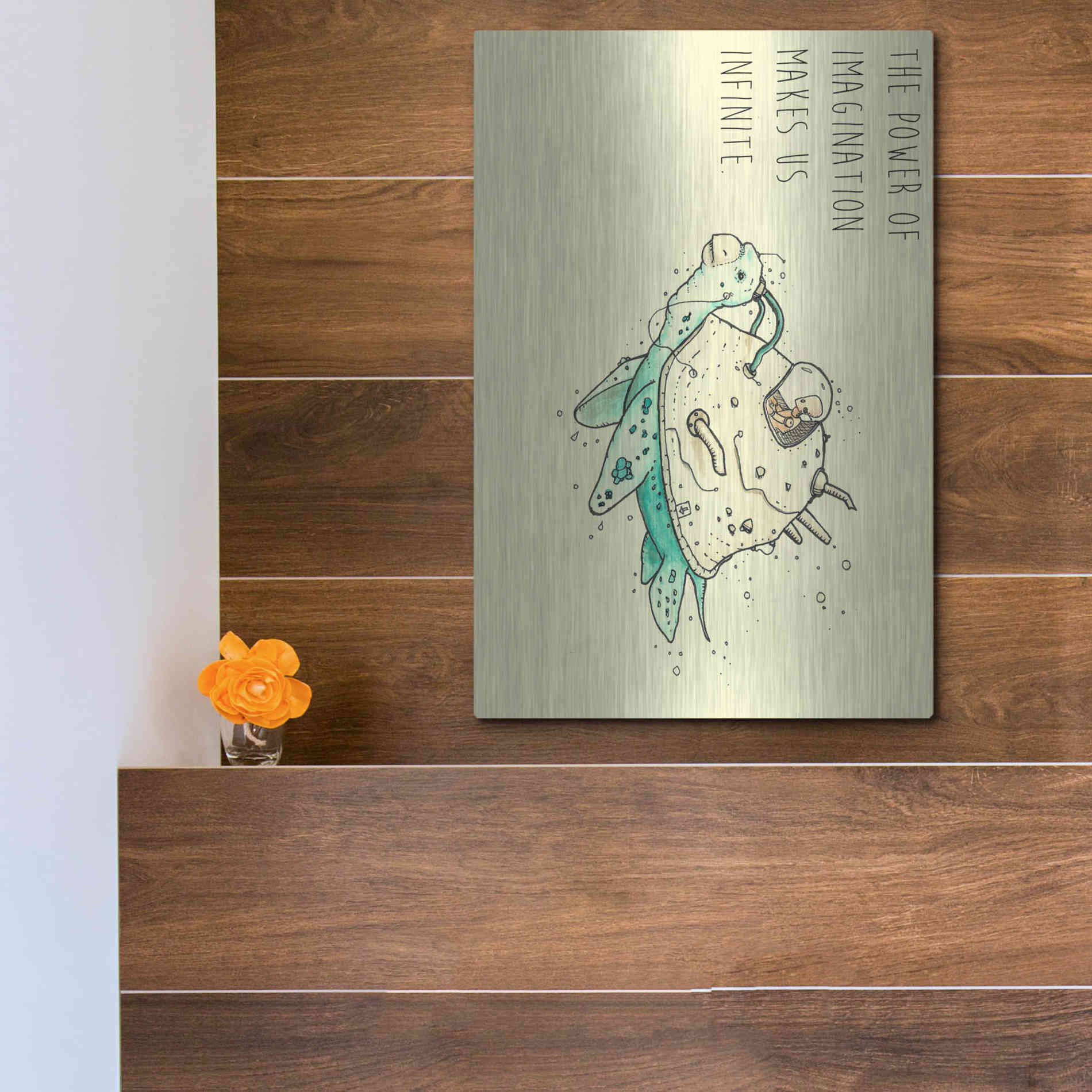 Luxe Metal Art 'Imagination' by Craig Snodgrass, Metal Wall Art,12x16