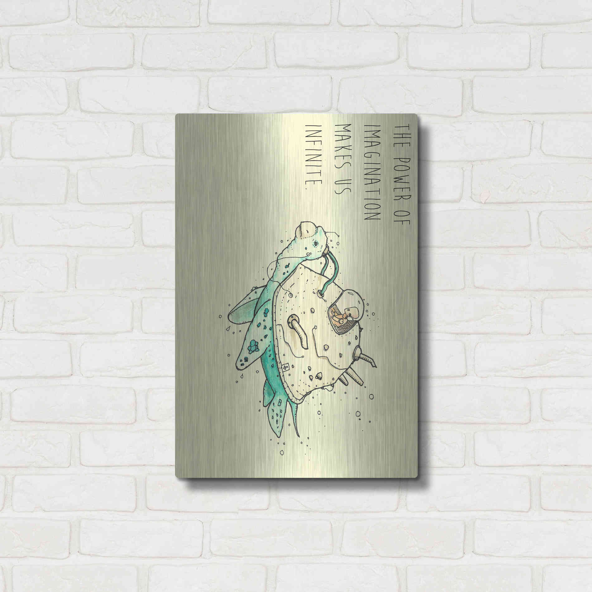 Luxe Metal Art 'Imagination' by Craig Snodgrass, Metal Wall Art,16x24