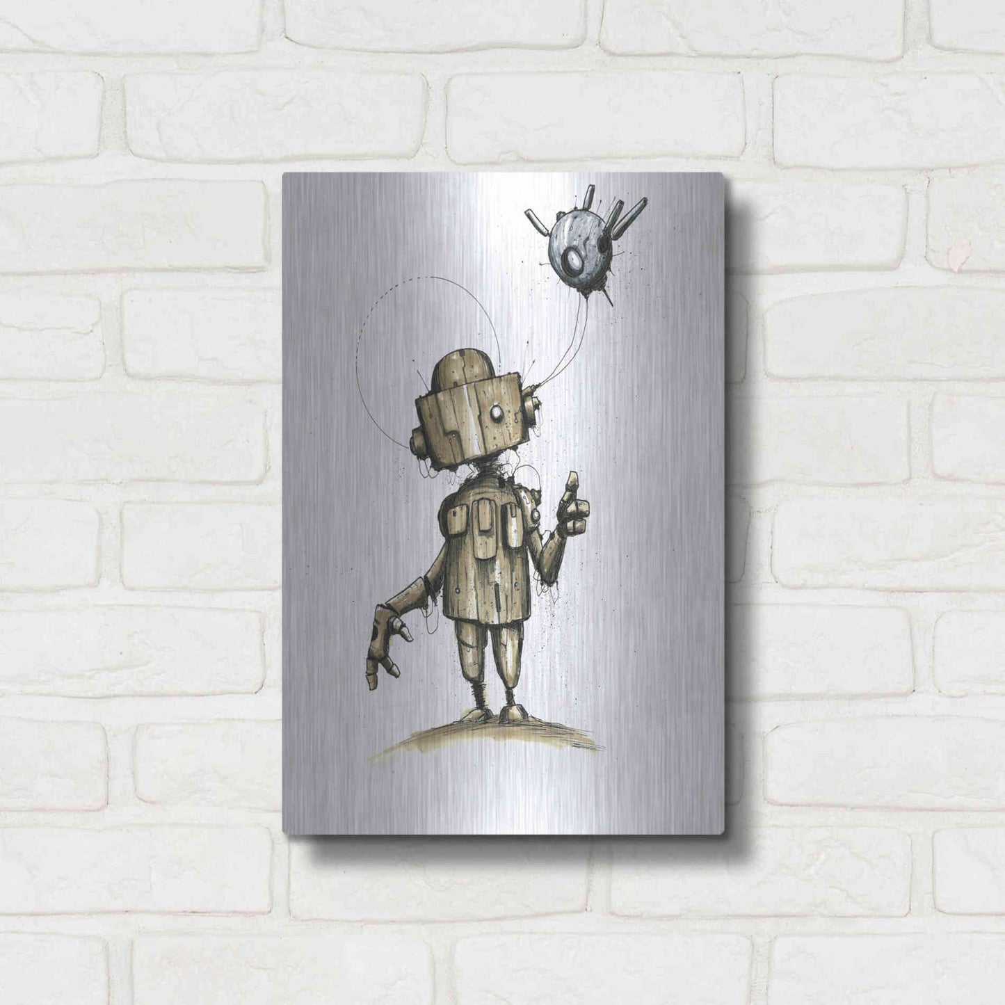 Luxe Metal Art 'Ink Bot 1.0' by Craig Snodgrass, Metal Wall Art,12x16
