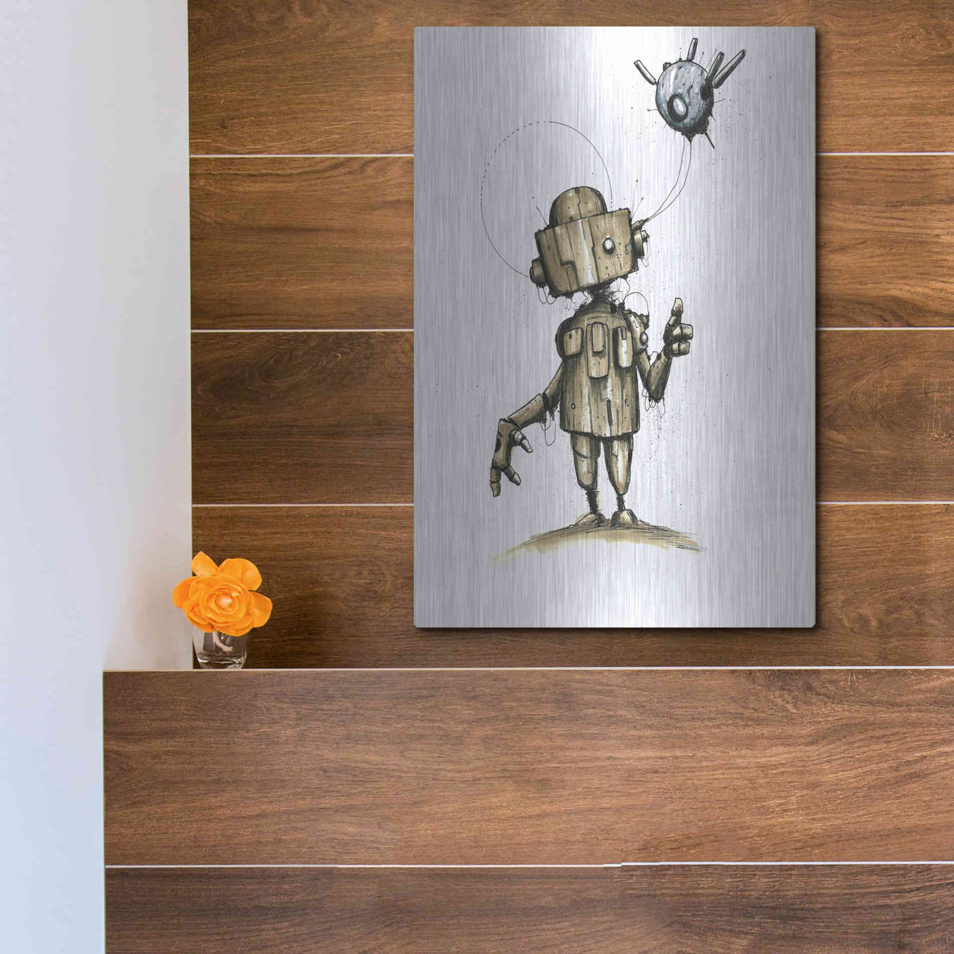 Luxe Metal Art 'Ink Bot 1.0' by Craig Snodgrass, Metal Wall Art,12x16