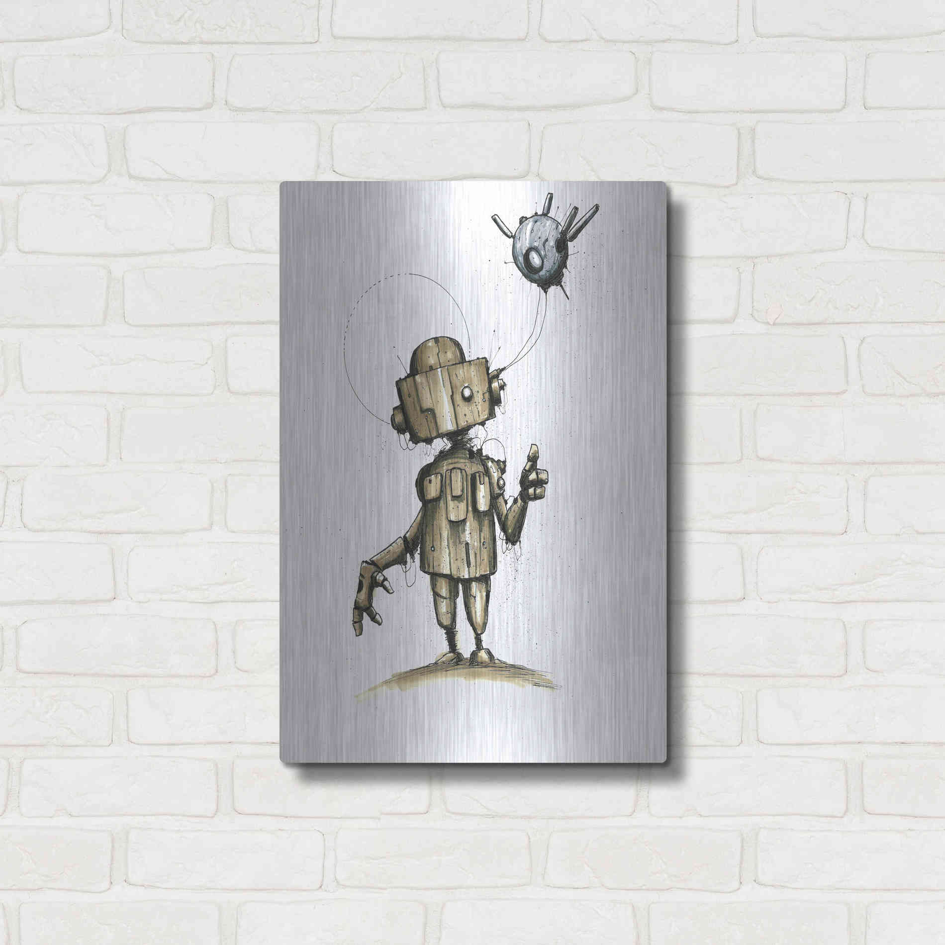 Luxe Metal Art 'Ink Bot 1.0' by Craig Snodgrass, Metal Wall Art,16x24