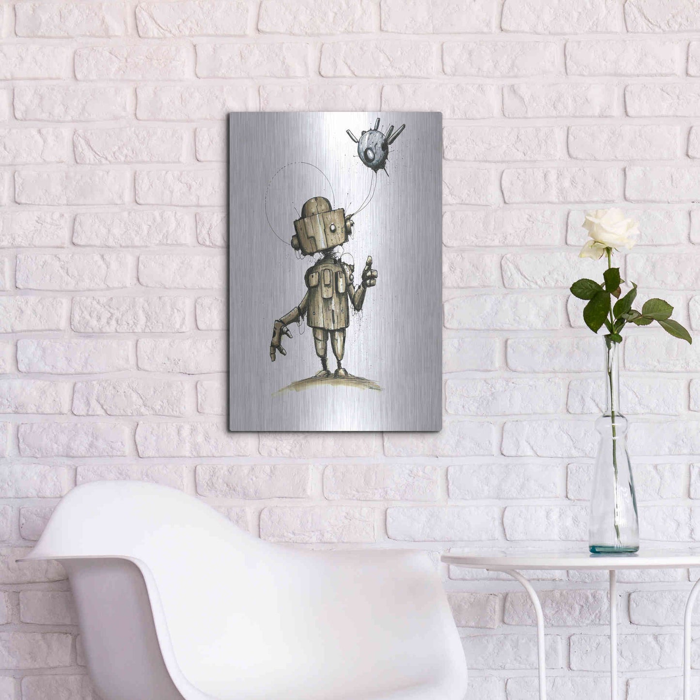 Luxe Metal Art 'Ink Bot 1.0' by Craig Snodgrass, Metal Wall Art,16x24