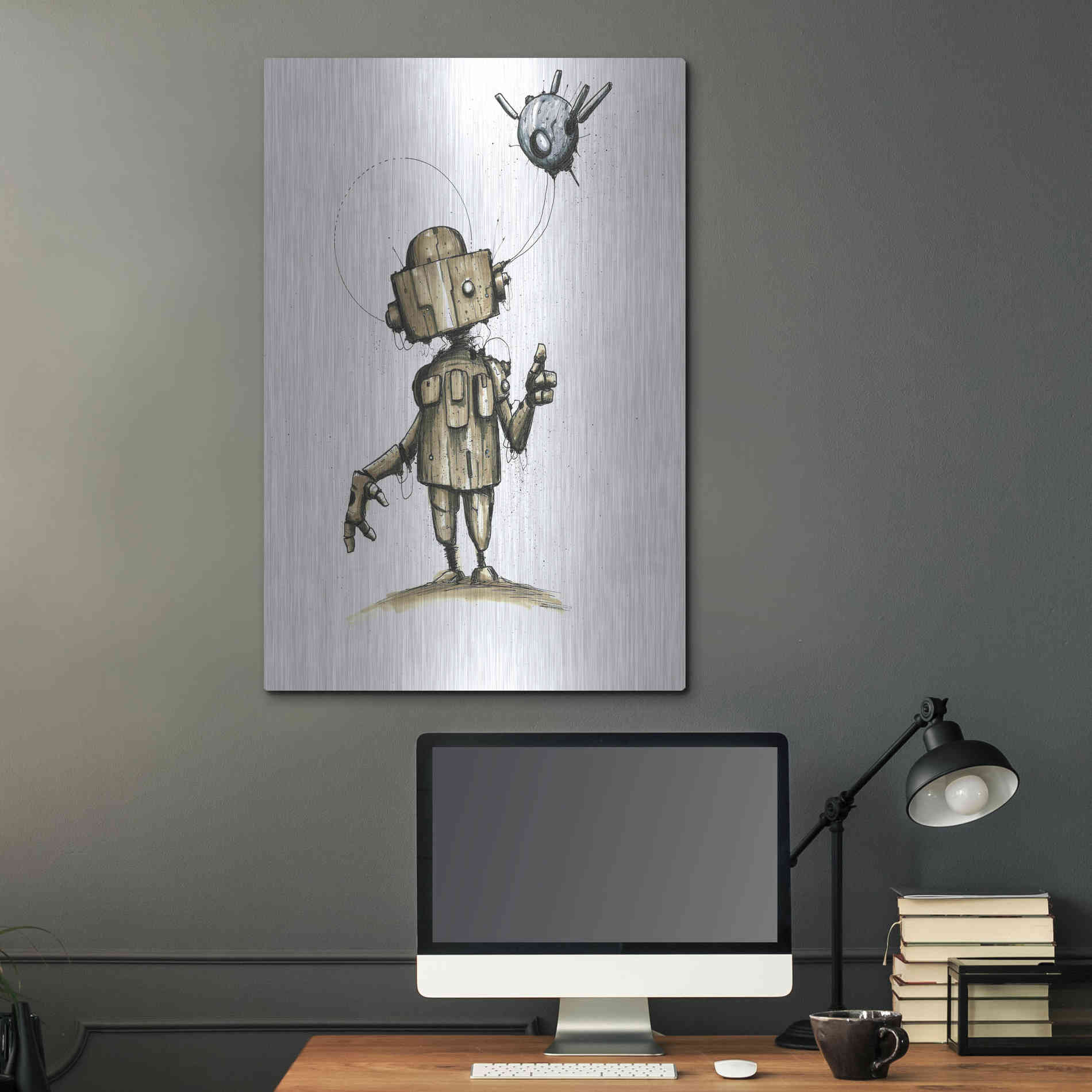 Luxe Metal Art 'Ink Bot 1.0' by Craig Snodgrass, Metal Wall Art,24x36
