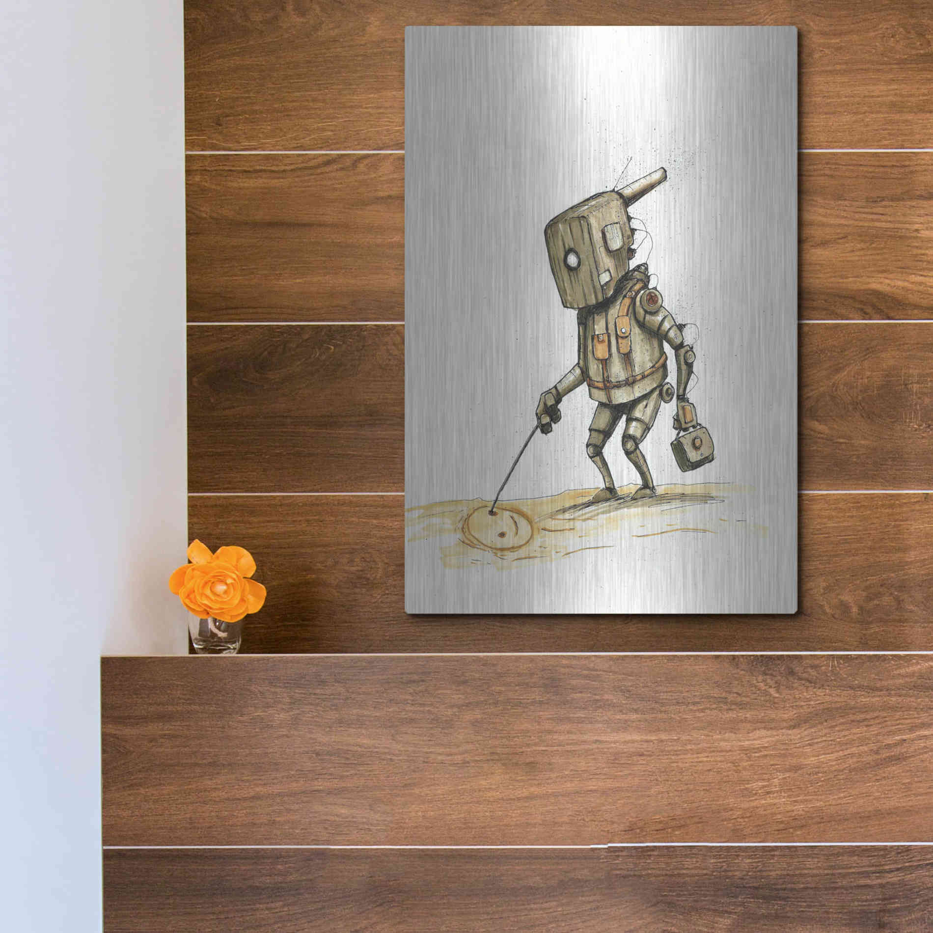 Luxe Metal Art 'Ink Bot 3.0' by Craig Snodgrass, Metal Wall Art,12x16