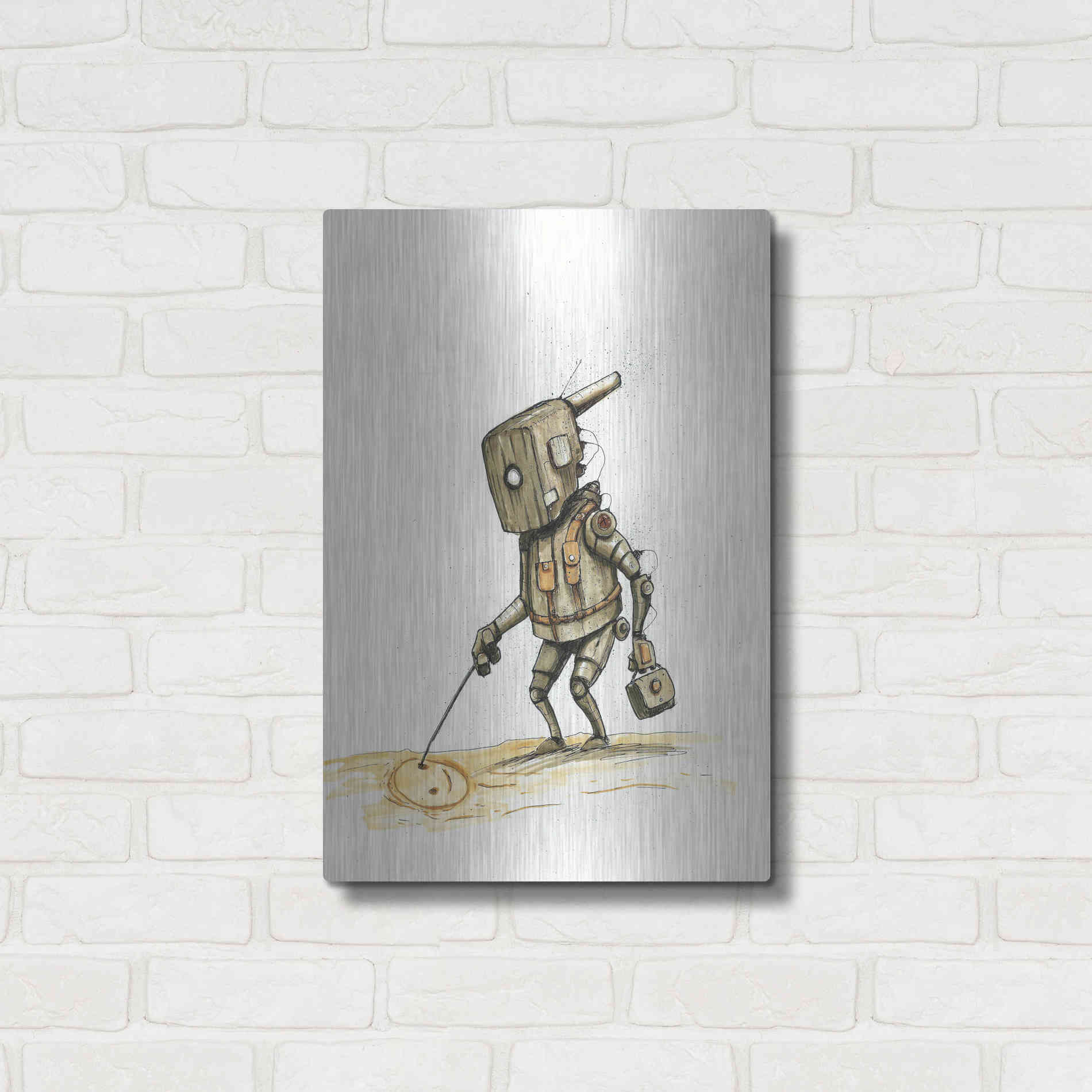Luxe Metal Art 'Ink Bot 3.0' by Craig Snodgrass, Metal Wall Art,16x24
