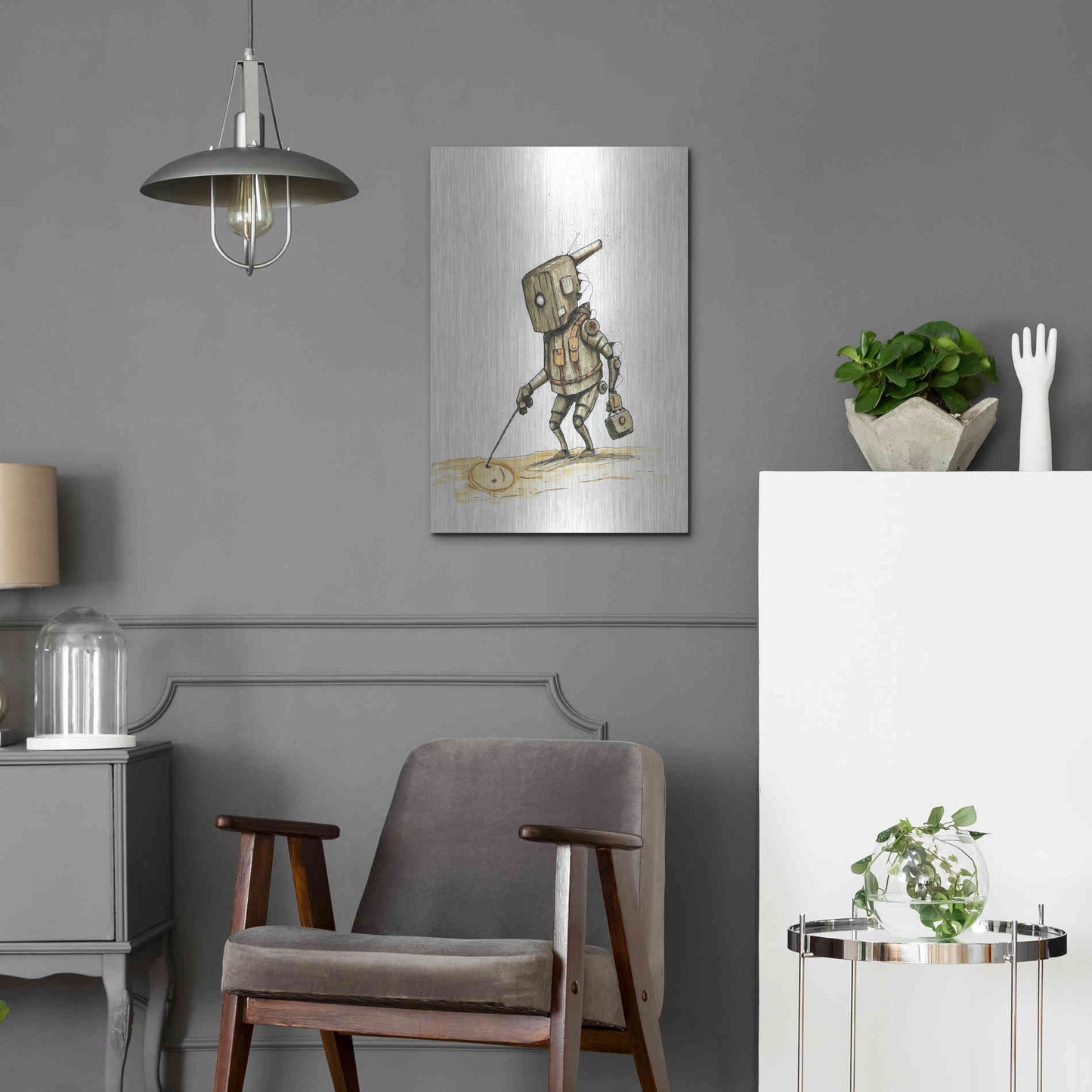 Luxe Metal Art 'Ink Bot 3.0' by Craig Snodgrass, Metal Wall Art,16x24