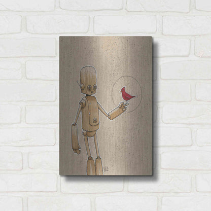 Luxe Metal Art 'Ink Bot Cardinal' by Craig Snodgrass, Metal Wall Art,12x16