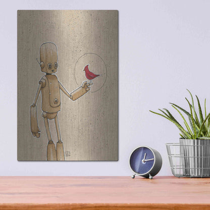 Luxe Metal Art 'Ink Bot Cardinal' by Craig Snodgrass, Metal Wall Art,12x16