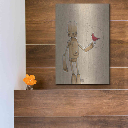 Luxe Metal Art 'Ink Bot Cardinal' by Craig Snodgrass, Metal Wall Art,12x16