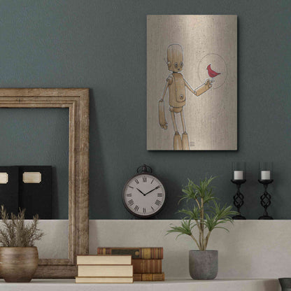 Luxe Metal Art 'Ink Bot Cardinal' by Craig Snodgrass, Metal Wall Art,12x16