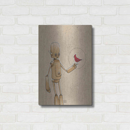 Luxe Metal Art 'Ink Bot Cardinal' by Craig Snodgrass, Metal Wall Art,16x24