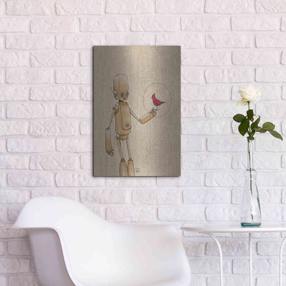 Luxe Metal Art 'Ink Bot Cardinal' by Craig Snodgrass, Metal Wall Art,16x24