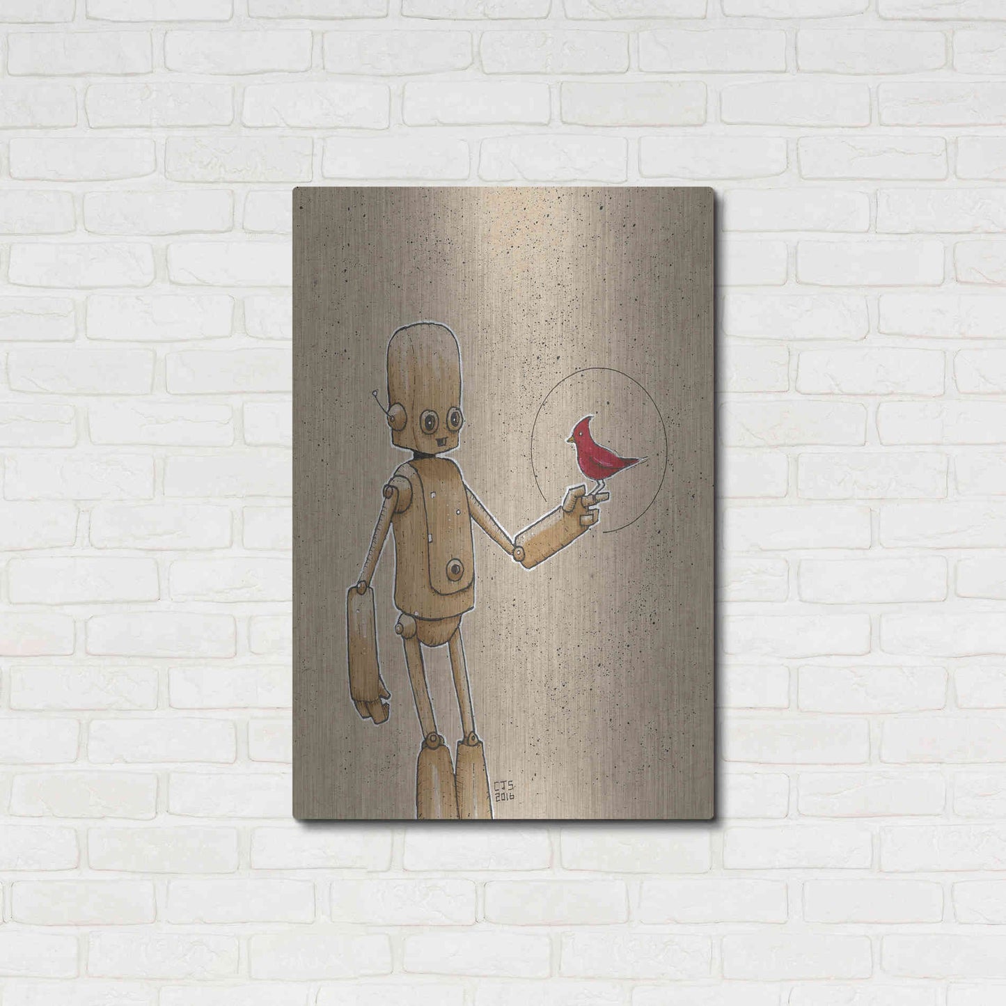 Luxe Metal Art 'Ink Bot Cardinal' by Craig Snodgrass, Metal Wall Art,24x36