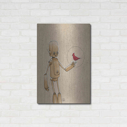 Luxe Metal Art 'Ink Bot Cardinal' by Craig Snodgrass, Metal Wall Art,24x36