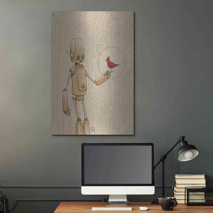 Luxe Metal Art 'Ink Bot Cardinal' by Craig Snodgrass, Metal Wall Art,24x36