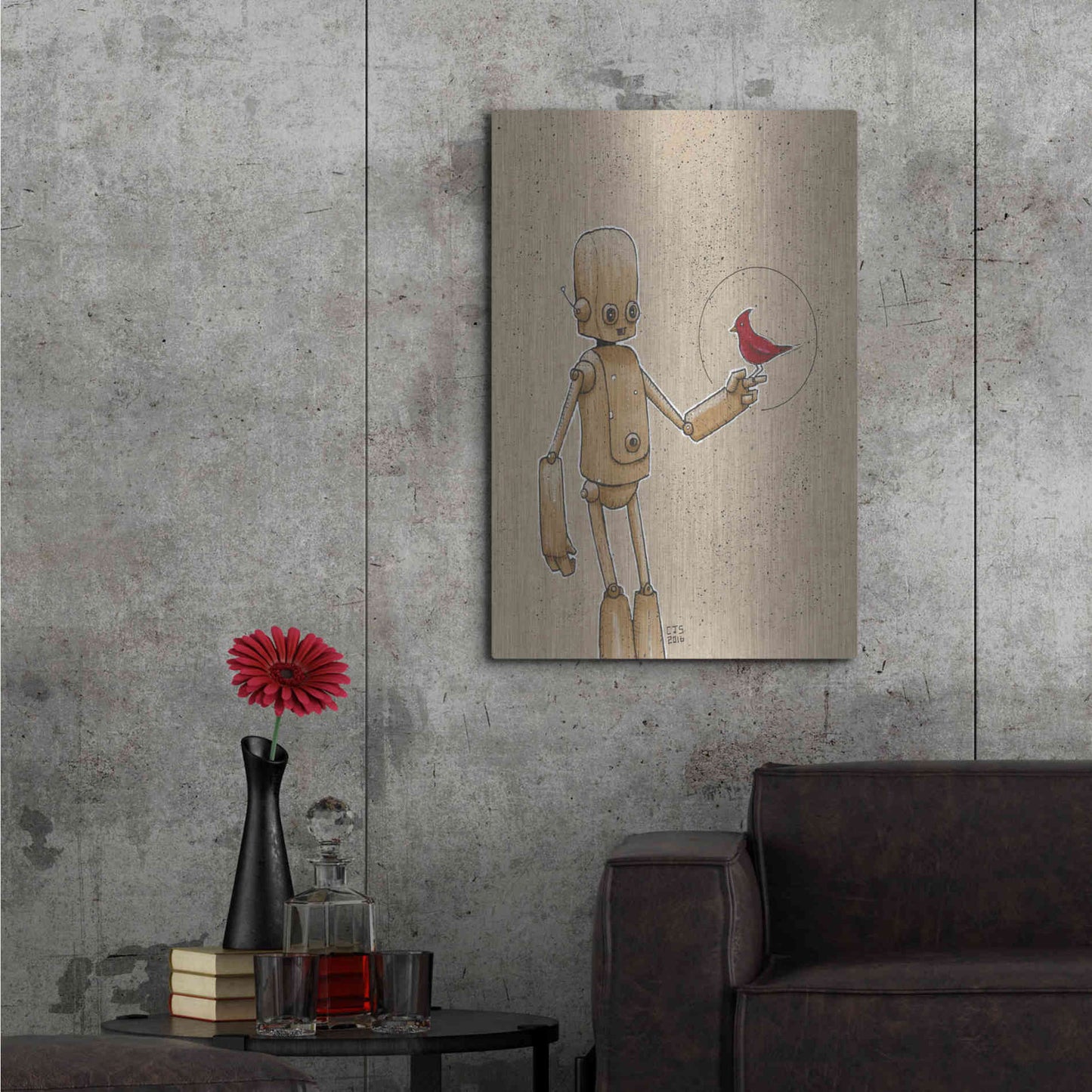 Luxe Metal Art 'Ink Bot Cardinal' by Craig Snodgrass, Metal Wall Art,24x36