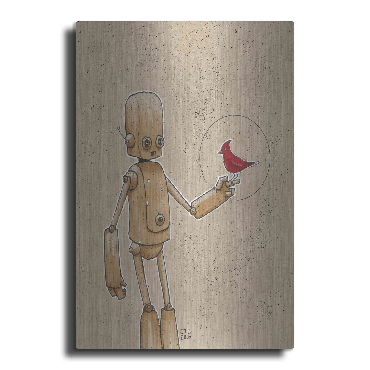 Luxe Metal Art 'Ink Bot Cardinal' by Craig Snodgrass, Metal Wall Art