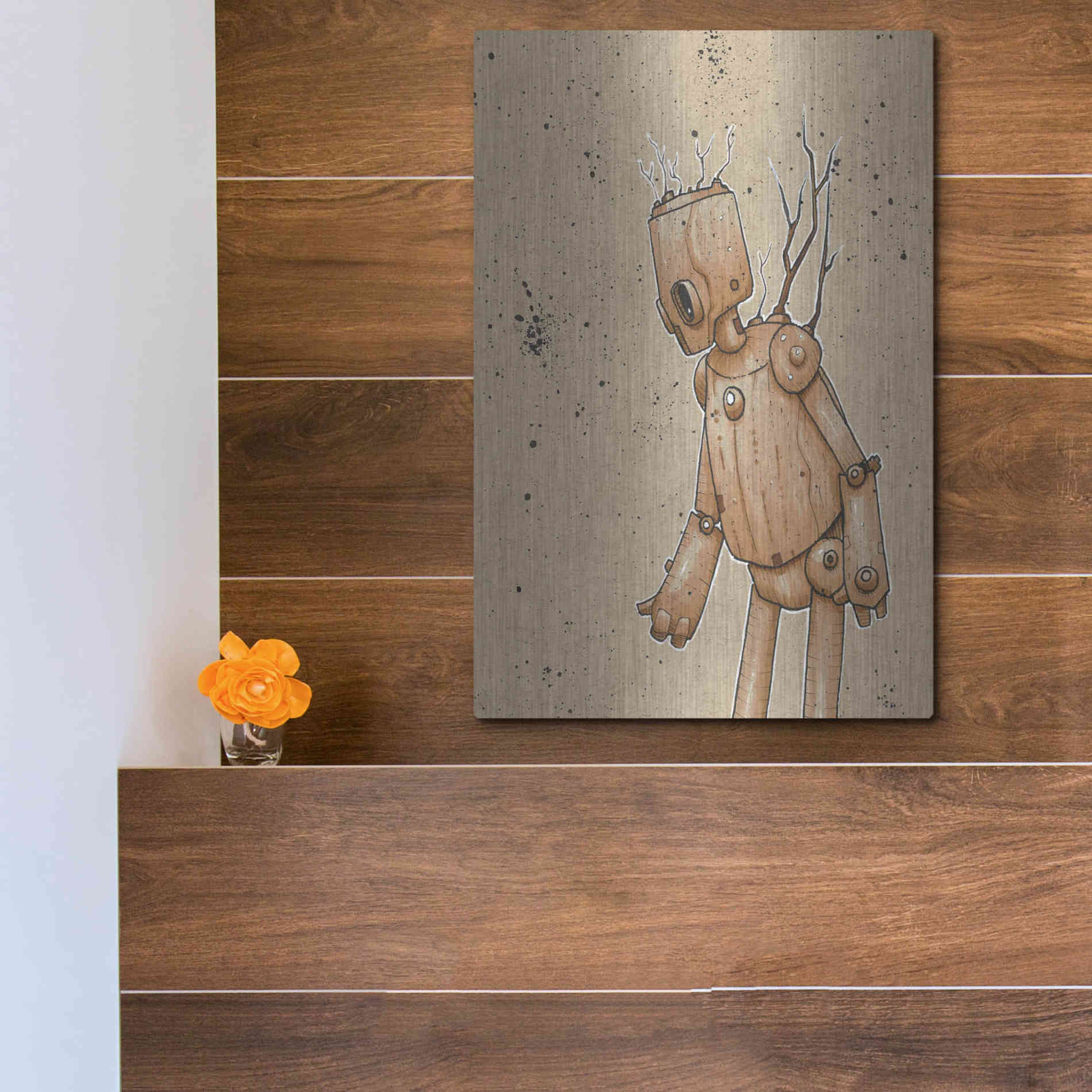 Luxe Metal Art 'Ink Bot Tree' by Craig Snodgrass, Metal Wall Art,12x16
