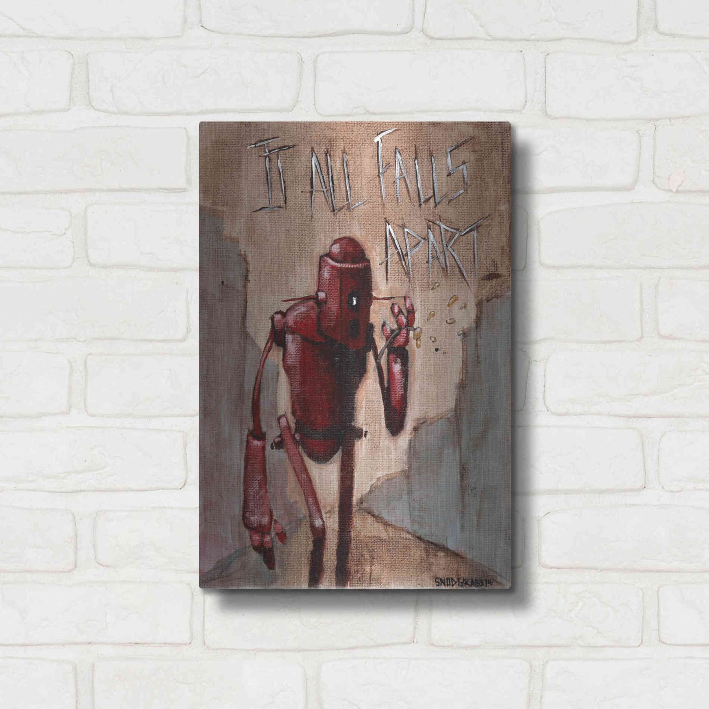 Luxe Metal Art 'It All Falls Apart' by Craig Snodgrass, Metal Wall Art,12x16