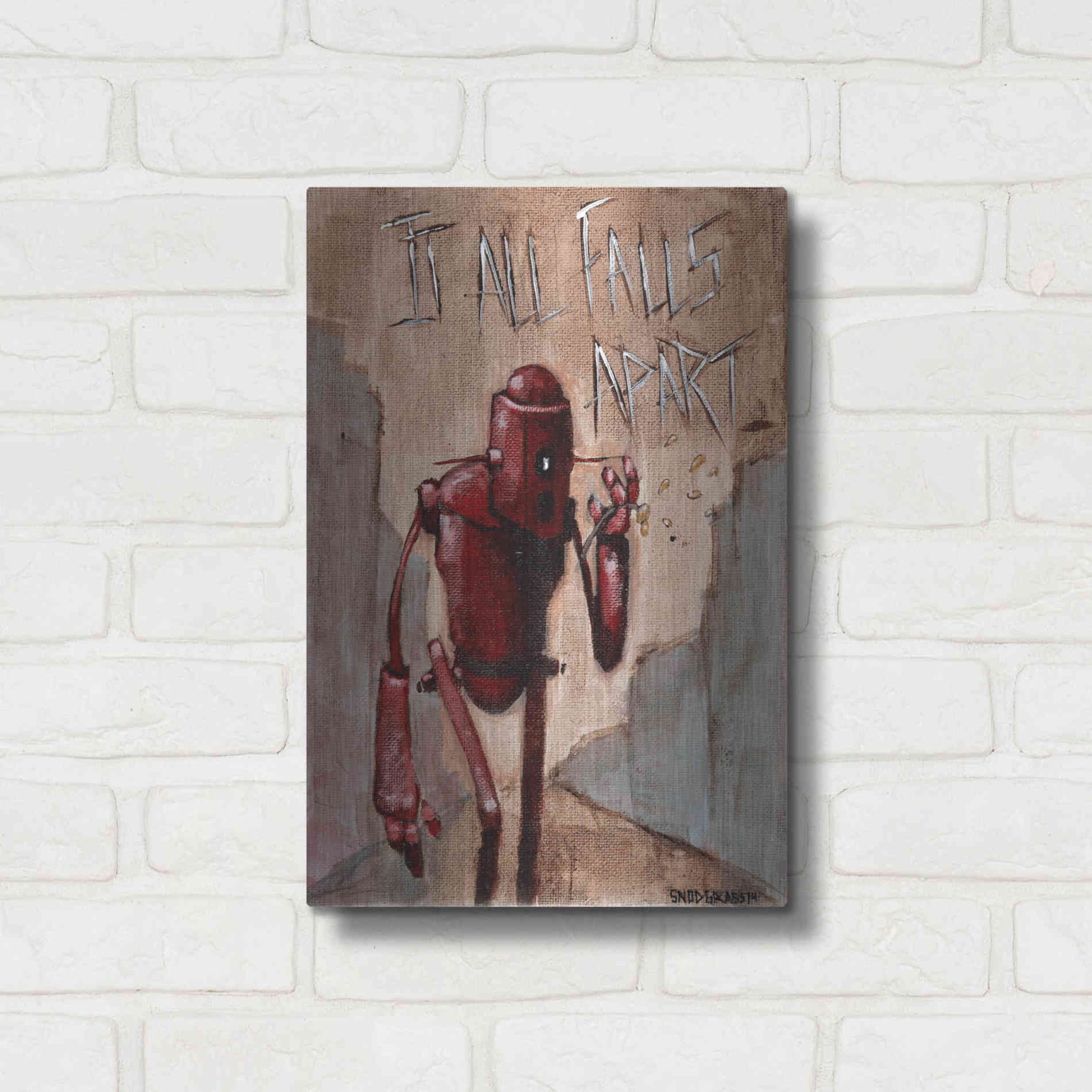 Luxe Metal Art 'It All Falls Apart' by Craig Snodgrass, Metal Wall Art,12x16