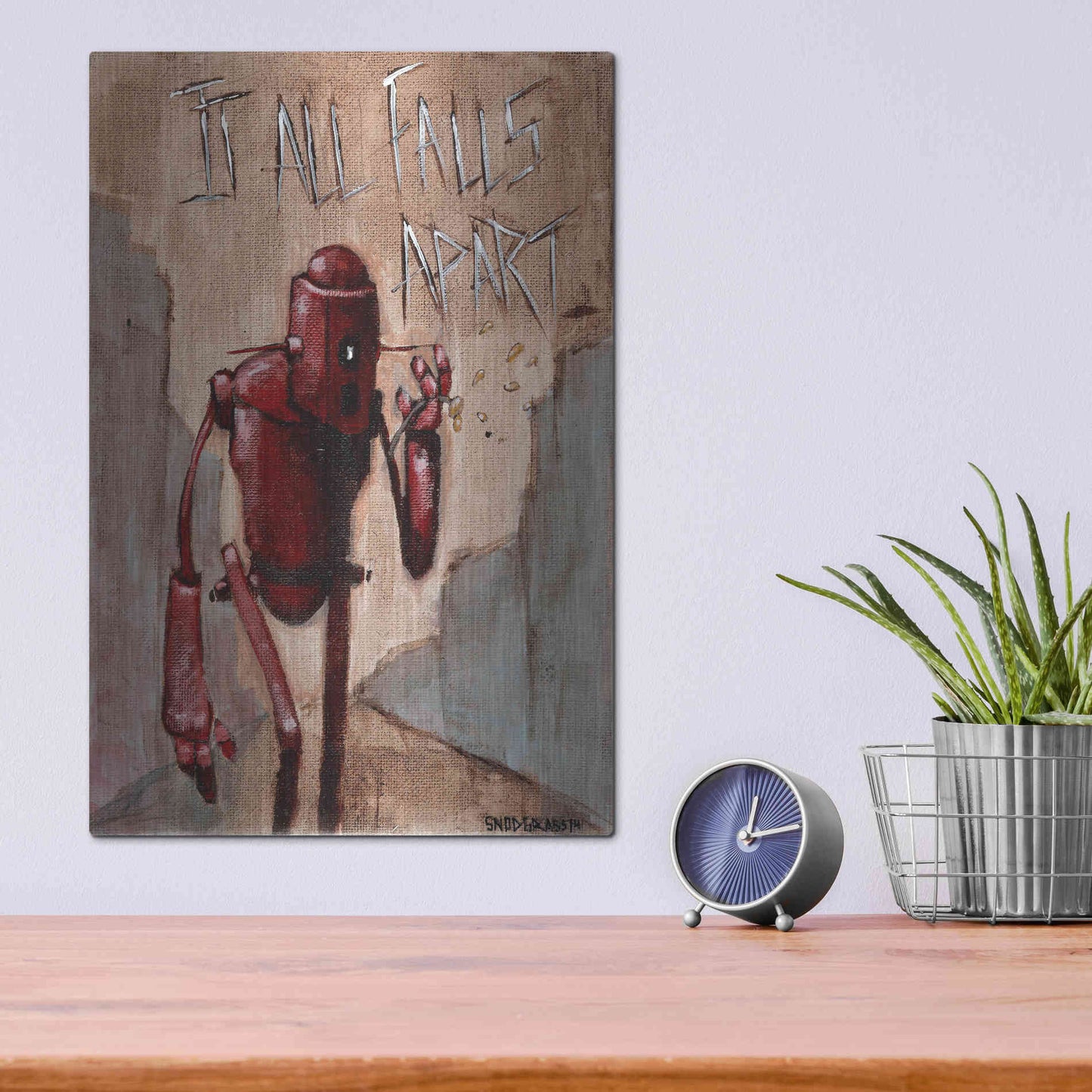 Luxe Metal Art 'It All Falls Apart' by Craig Snodgrass, Metal Wall Art,12x16