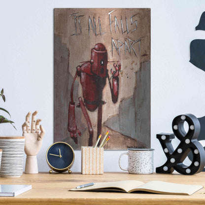 Luxe Metal Art 'It All Falls Apart' by Craig Snodgrass, Metal Wall Art,12x16