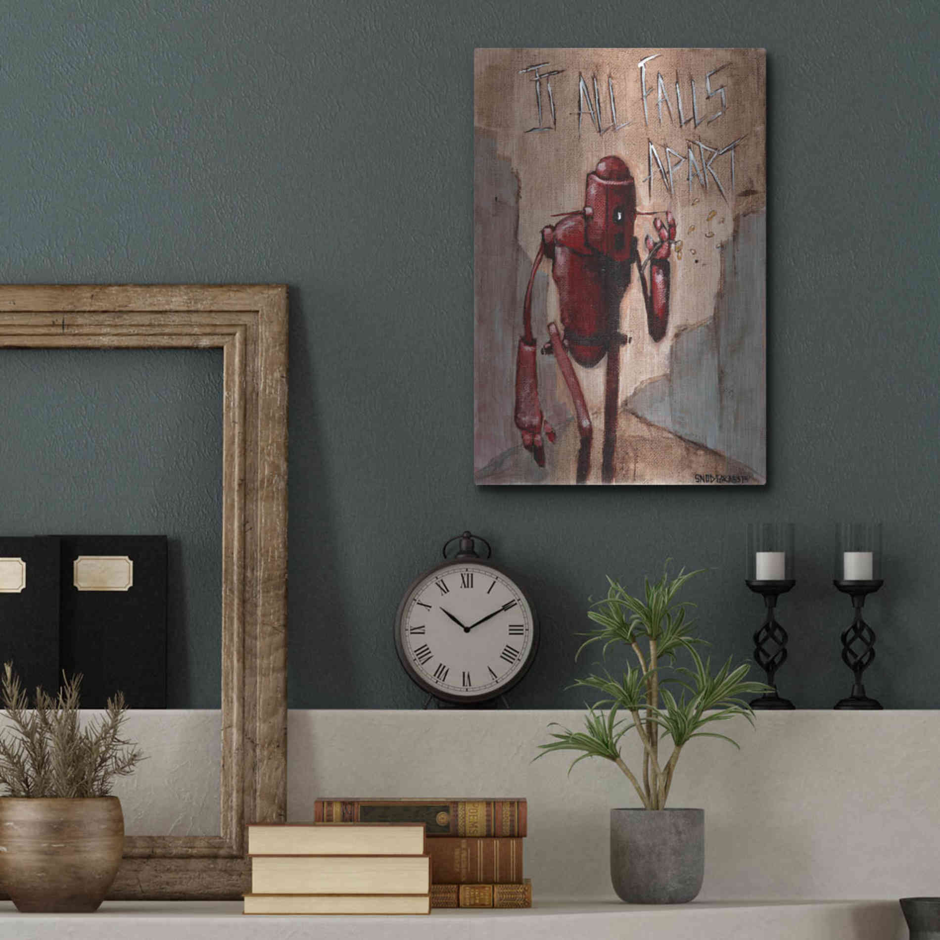 Luxe Metal Art 'It All Falls Apart' by Craig Snodgrass, Metal Wall Art,12x16