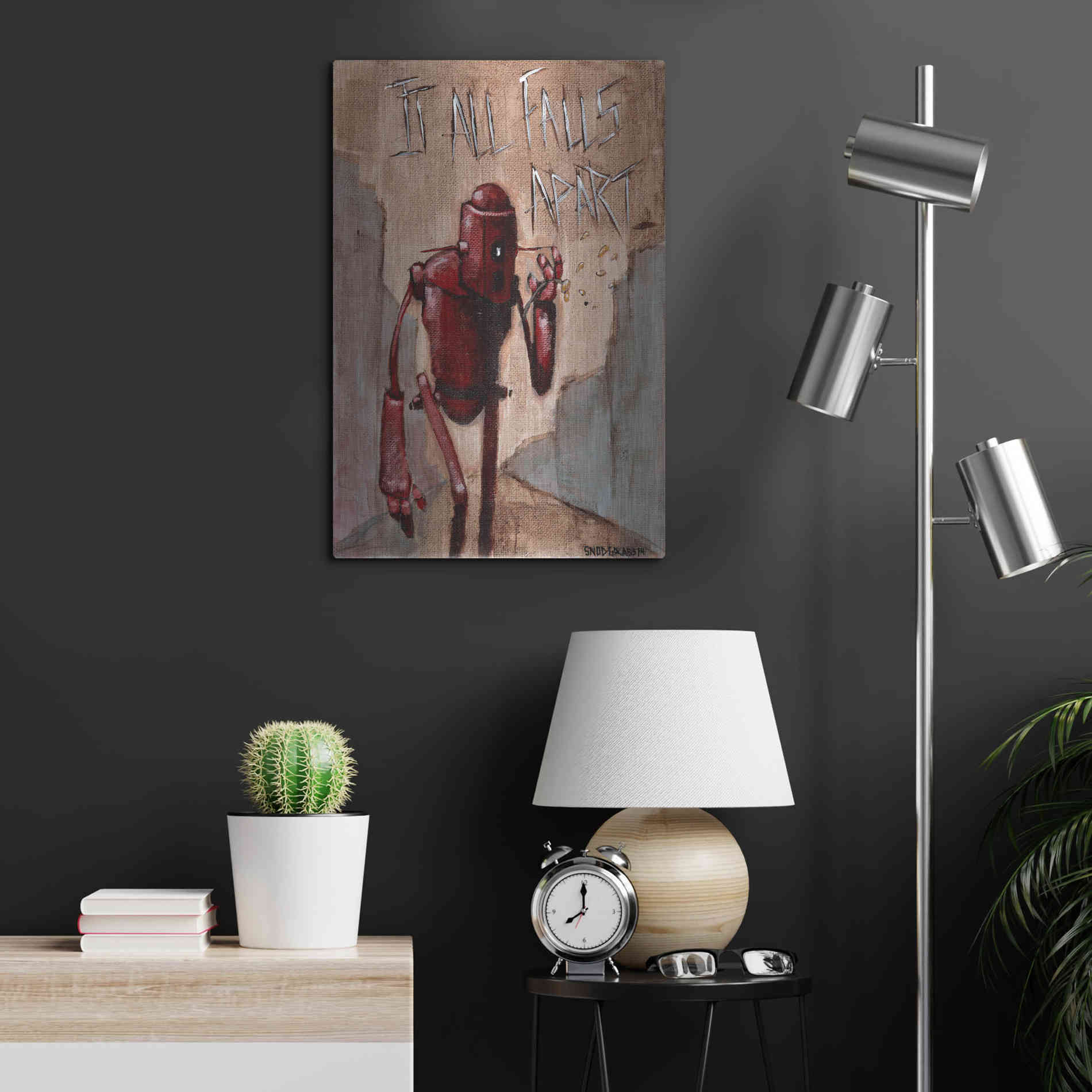 Luxe Metal Art 'It All Falls Apart' by Craig Snodgrass, Metal Wall Art,16x24