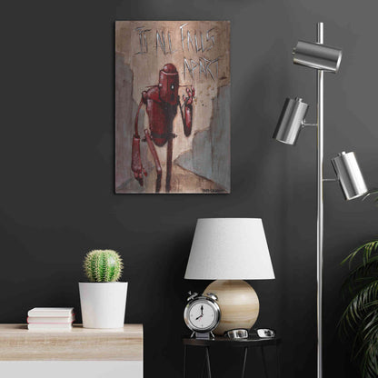Luxe Metal Art 'It All Falls Apart' by Craig Snodgrass, Metal Wall Art,16x24