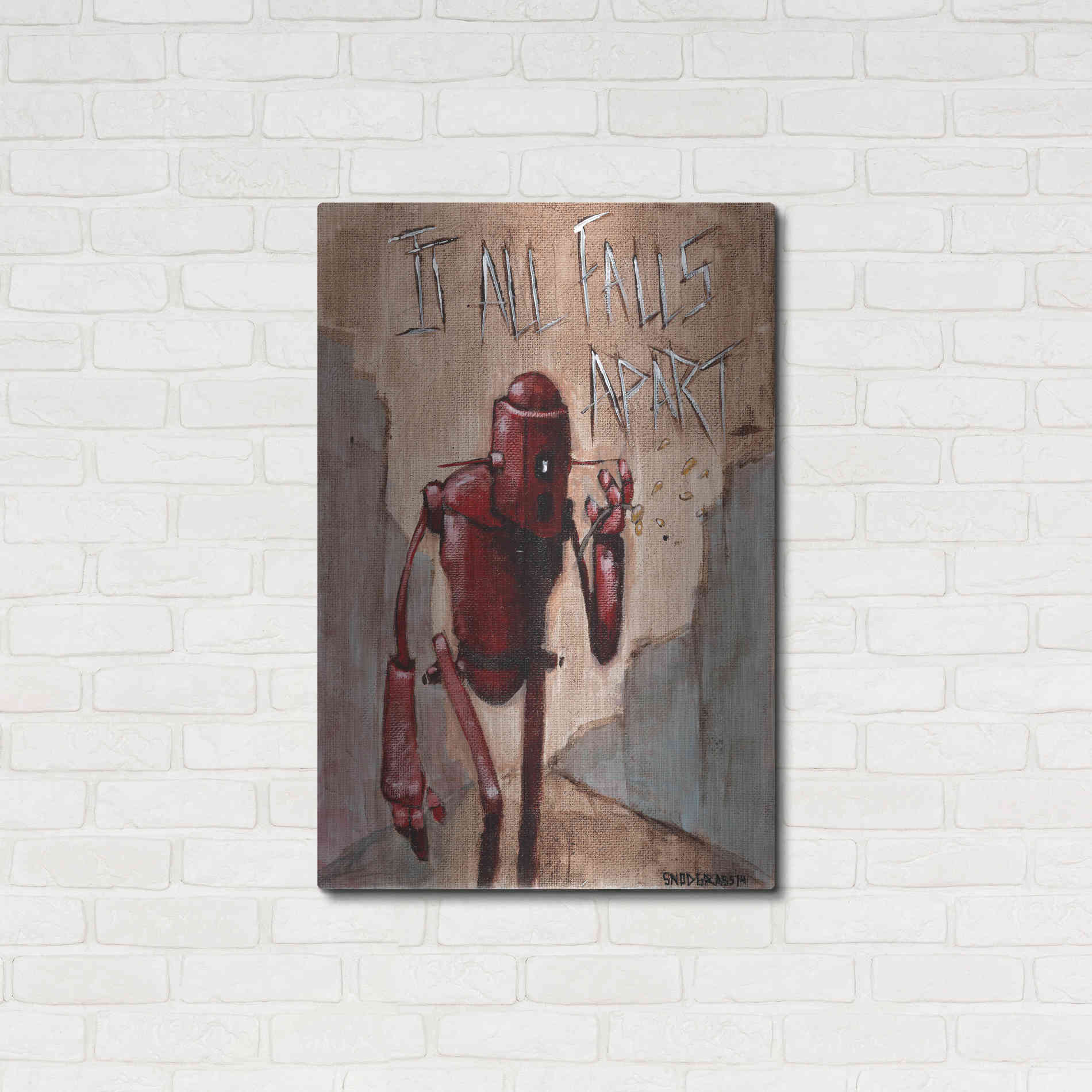 Luxe Metal Art 'It All Falls Apart' by Craig Snodgrass, Metal Wall Art,24x36