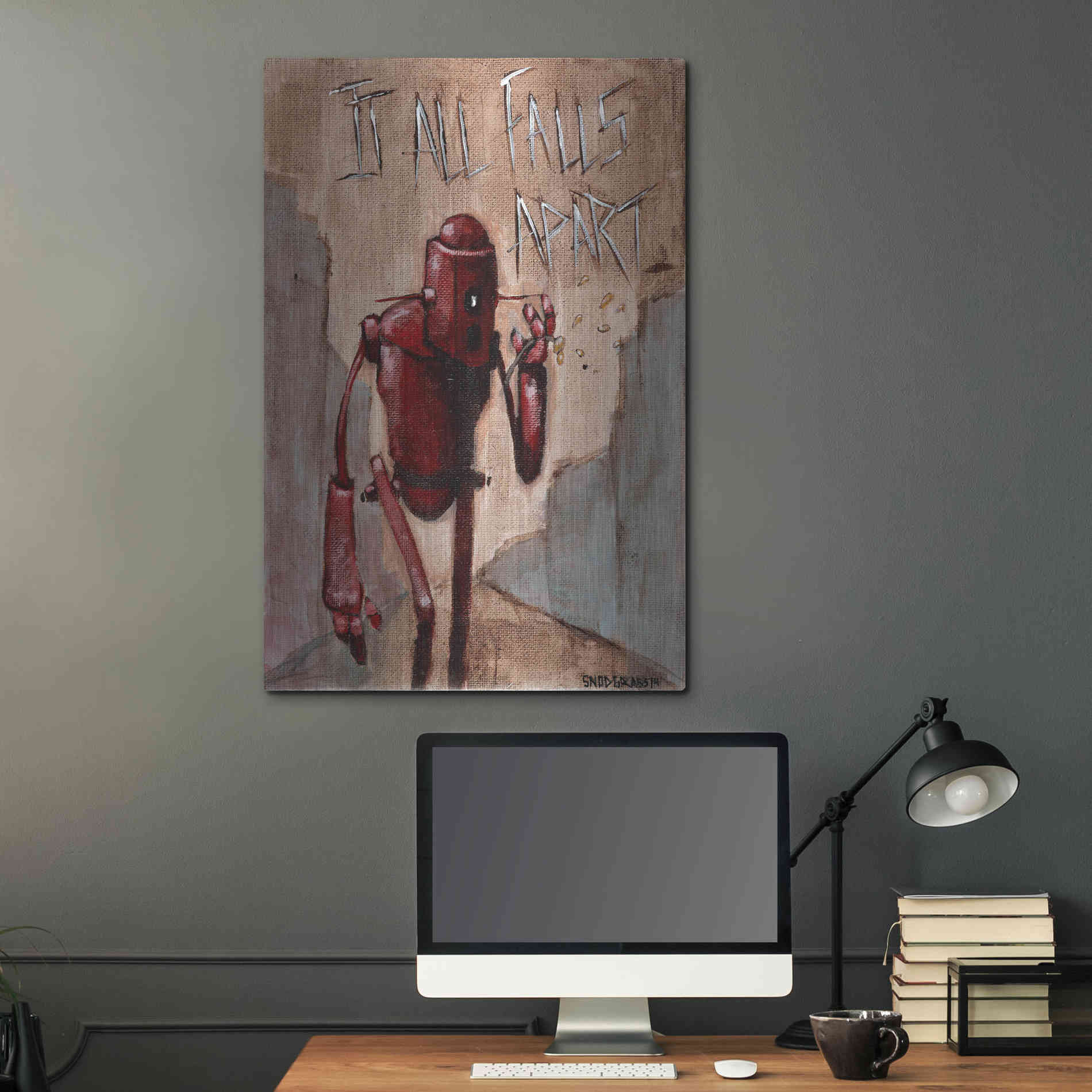 Luxe Metal Art 'It All Falls Apart' by Craig Snodgrass, Metal Wall Art,24x36