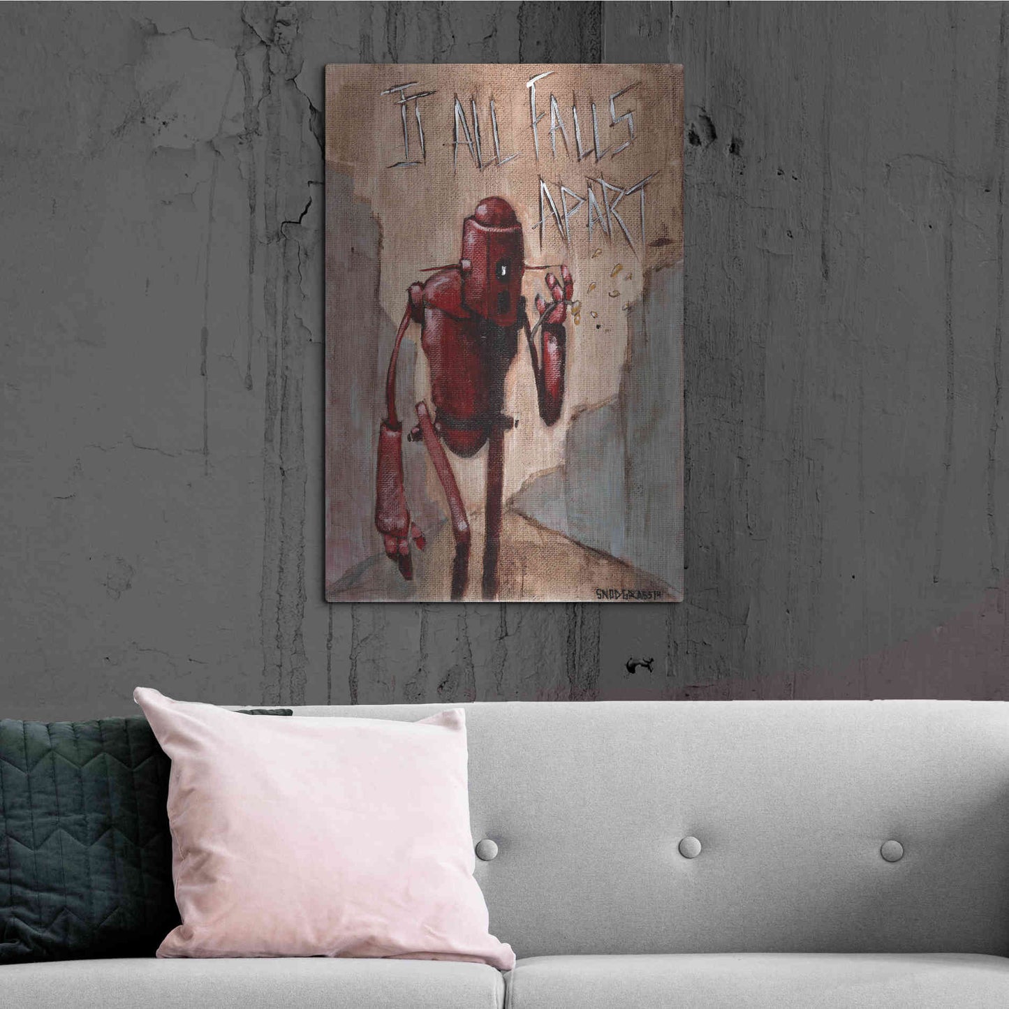 Luxe Metal Art 'It All Falls Apart' by Craig Snodgrass, Metal Wall Art,24x36