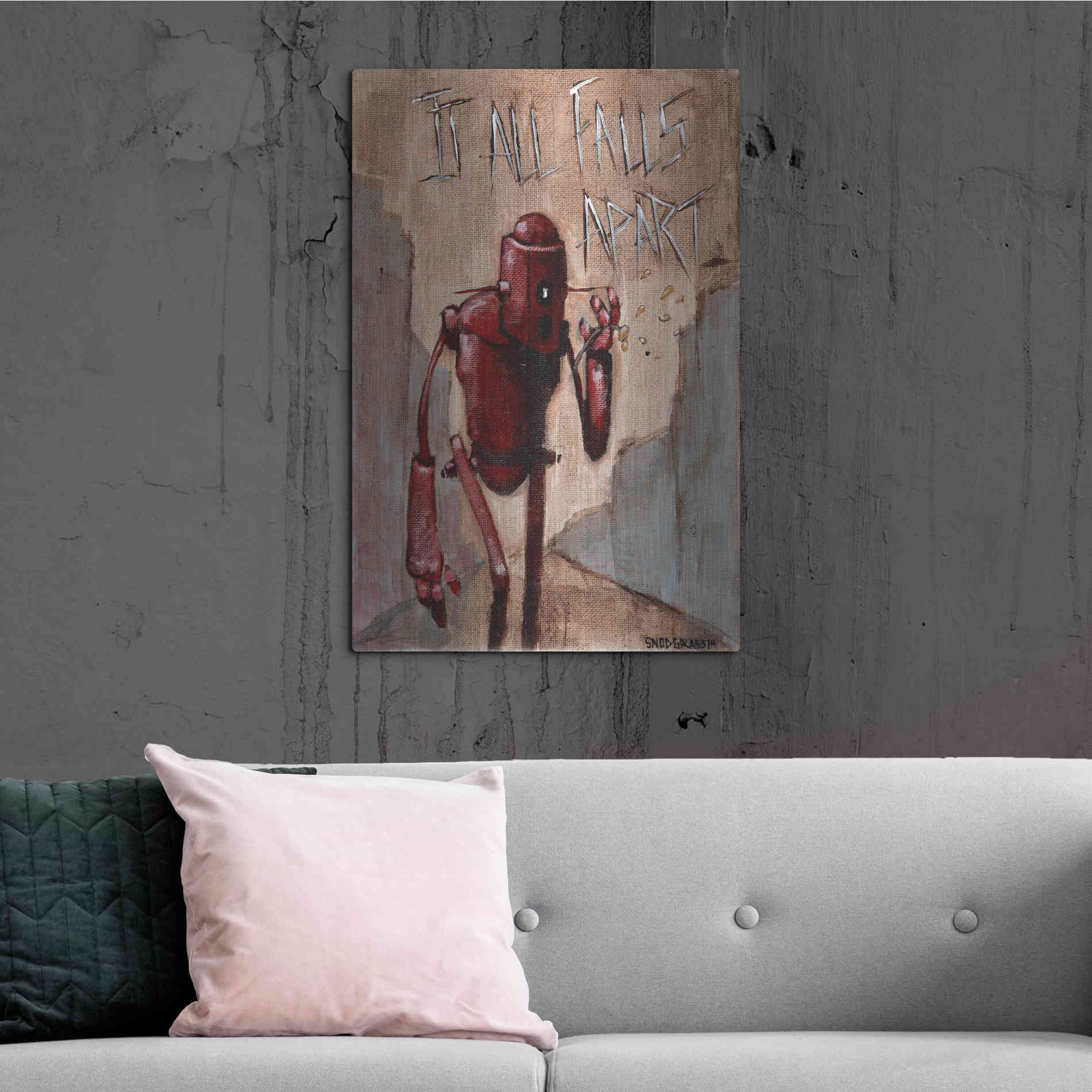Luxe Metal Art 'It All Falls Apart' by Craig Snodgrass, Metal Wall Art,24x36