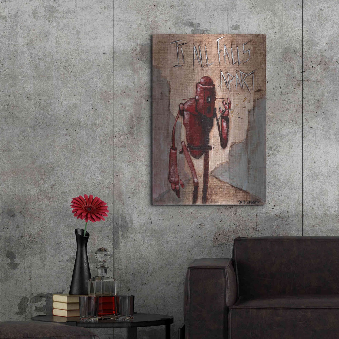 Luxe Metal Art 'It All Falls Apart' by Craig Snodgrass, Metal Wall Art,24x36