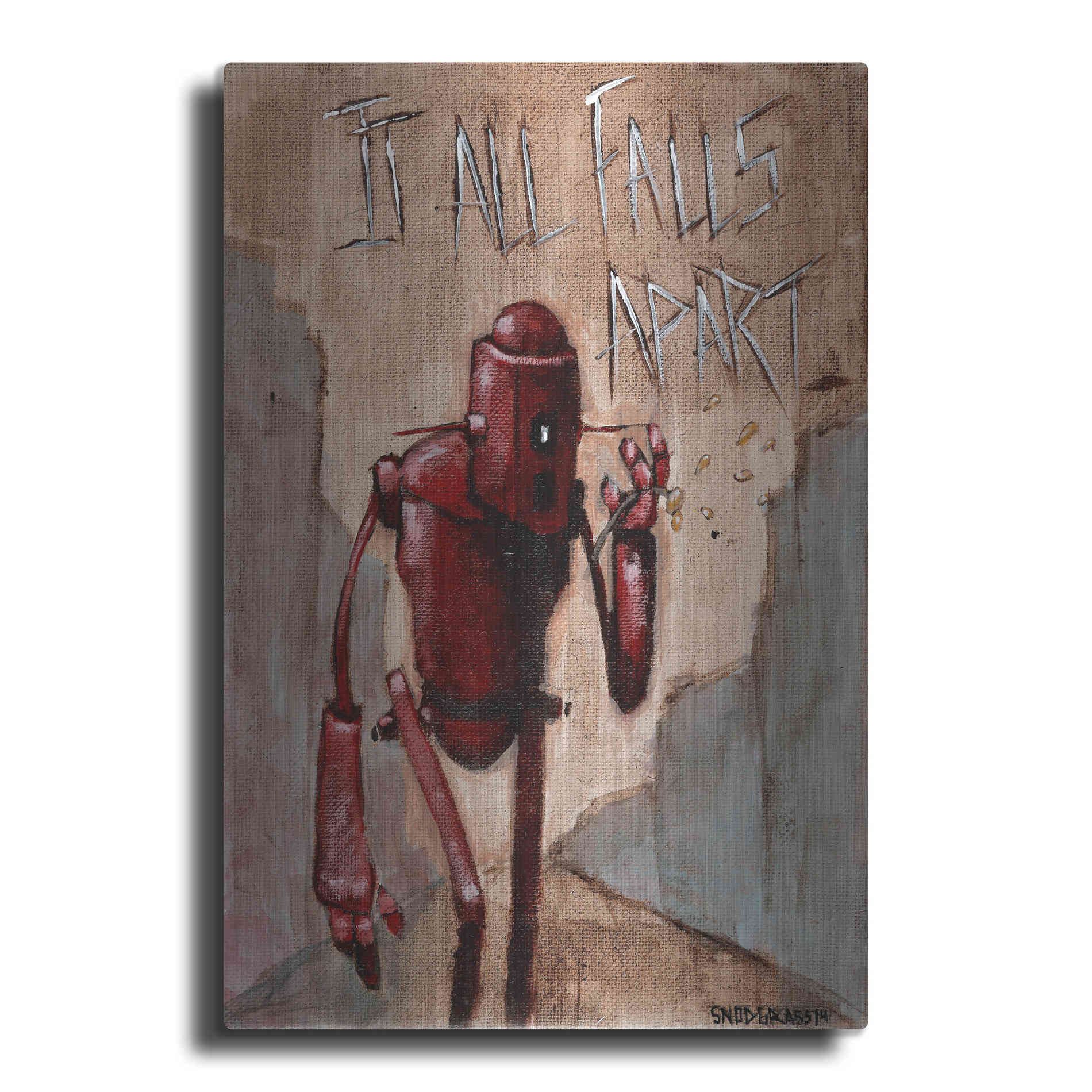 Luxe Metal Art 'It All Falls Apart' by Craig Snodgrass, Metal Wall Art