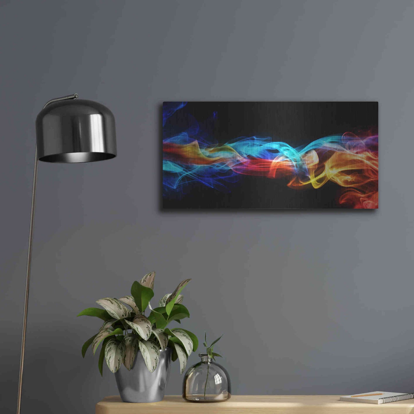 Luxe Metal Art 'Smokey Haze,' Metal Wall Art,24x12