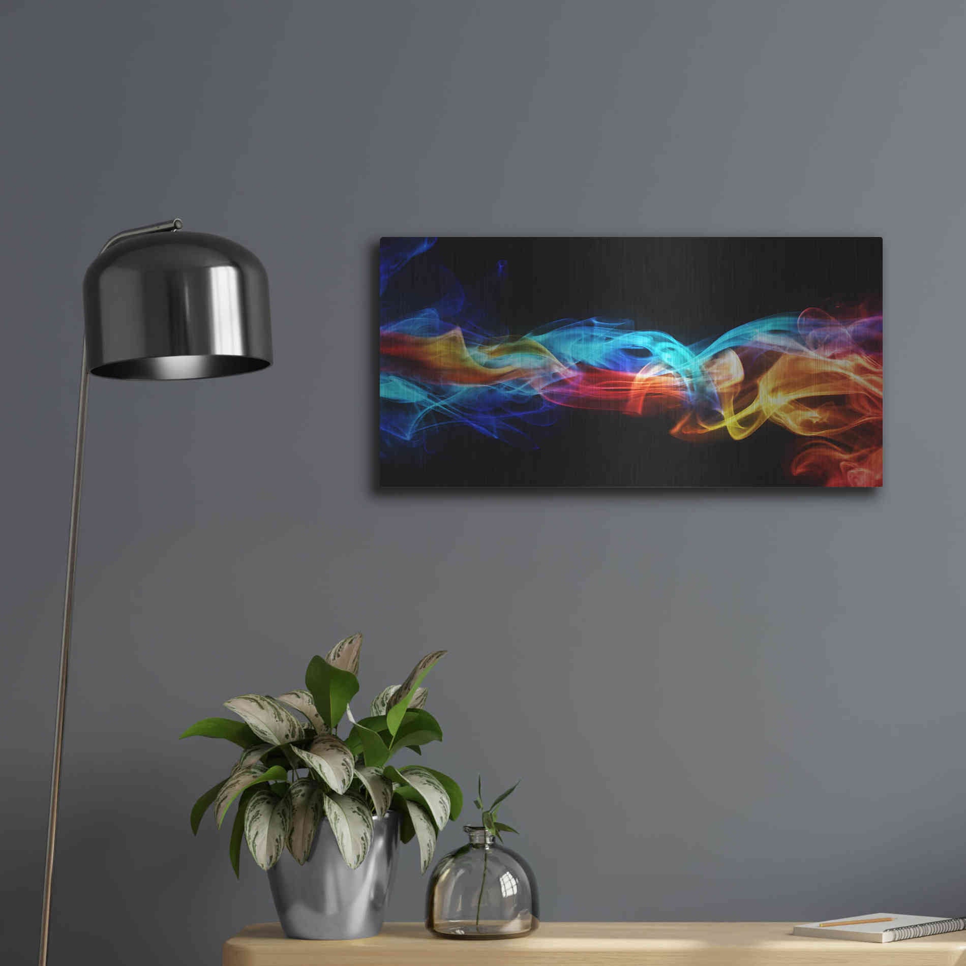 Luxe Metal Art 'Smokey Haze,' Metal Wall Art,24x12