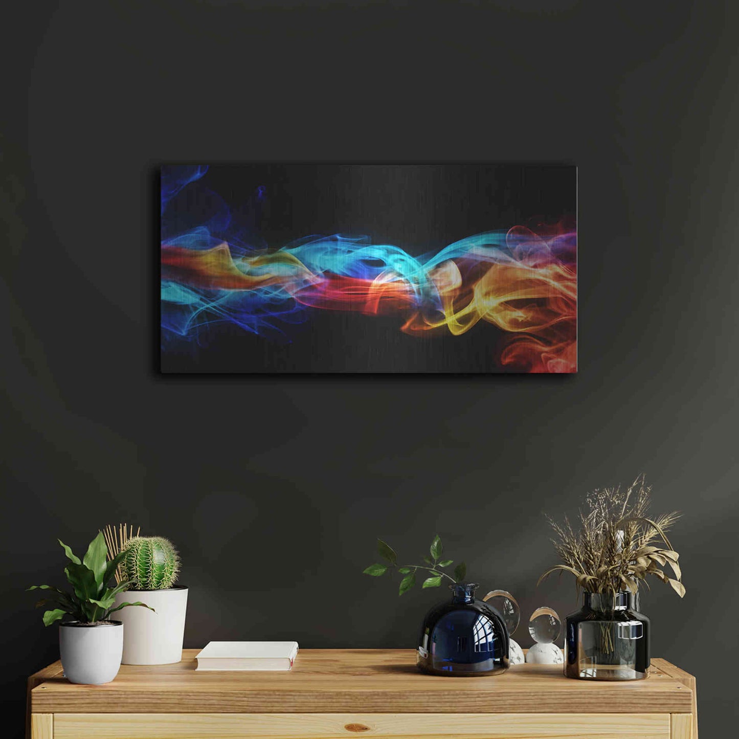 Luxe Metal Art 'Smokey Haze,' Metal Wall Art,24x12