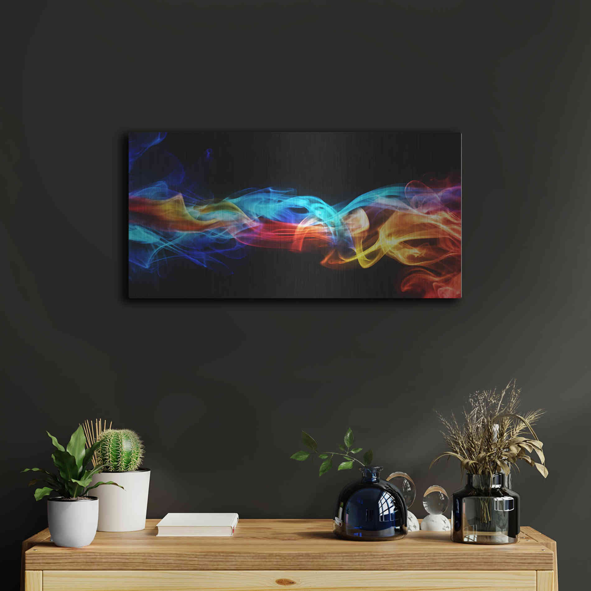 Luxe Metal Art 'Smokey Haze,' Metal Wall Art,24x12