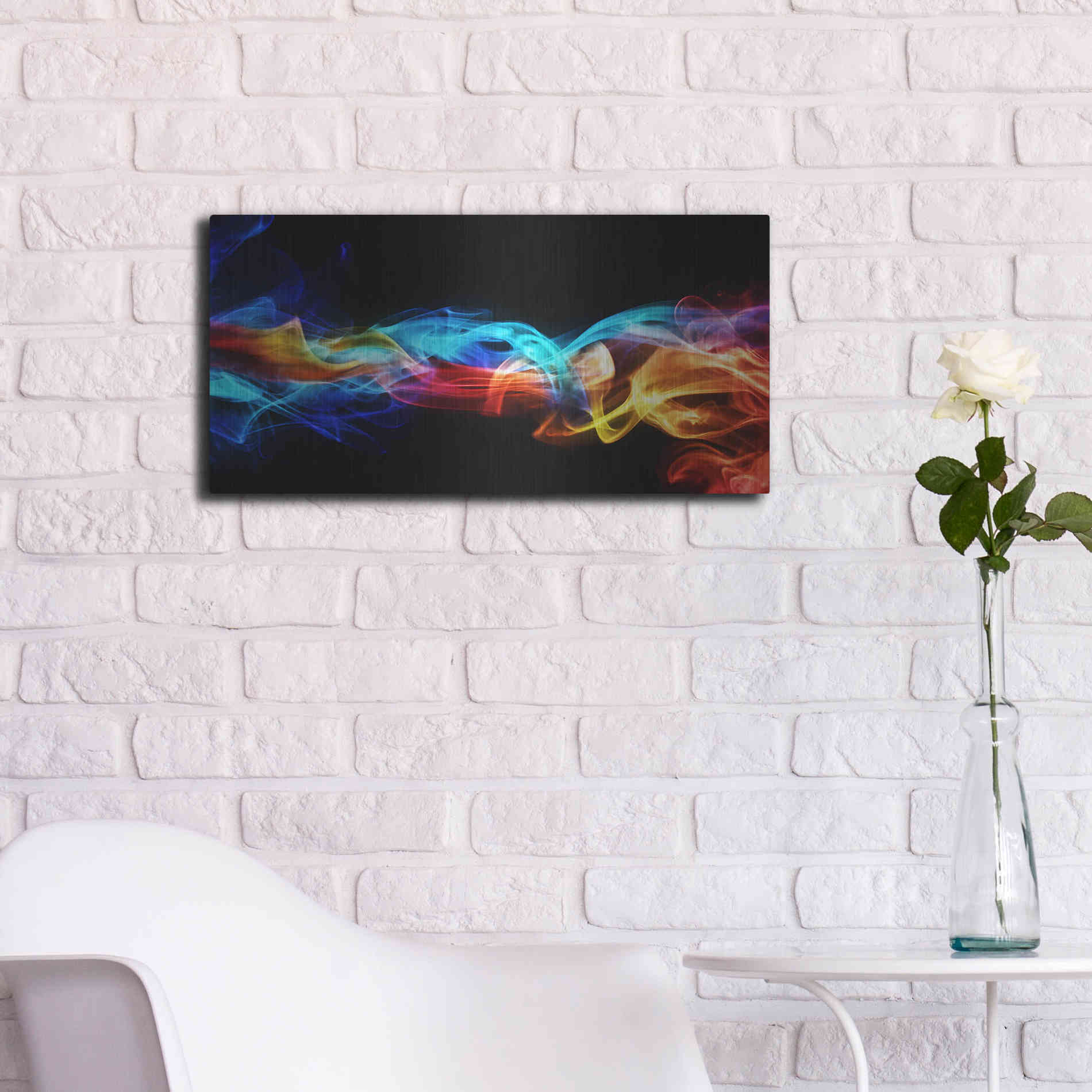 Luxe Metal Art 'Smokey Haze,' Metal Wall Art,24x12