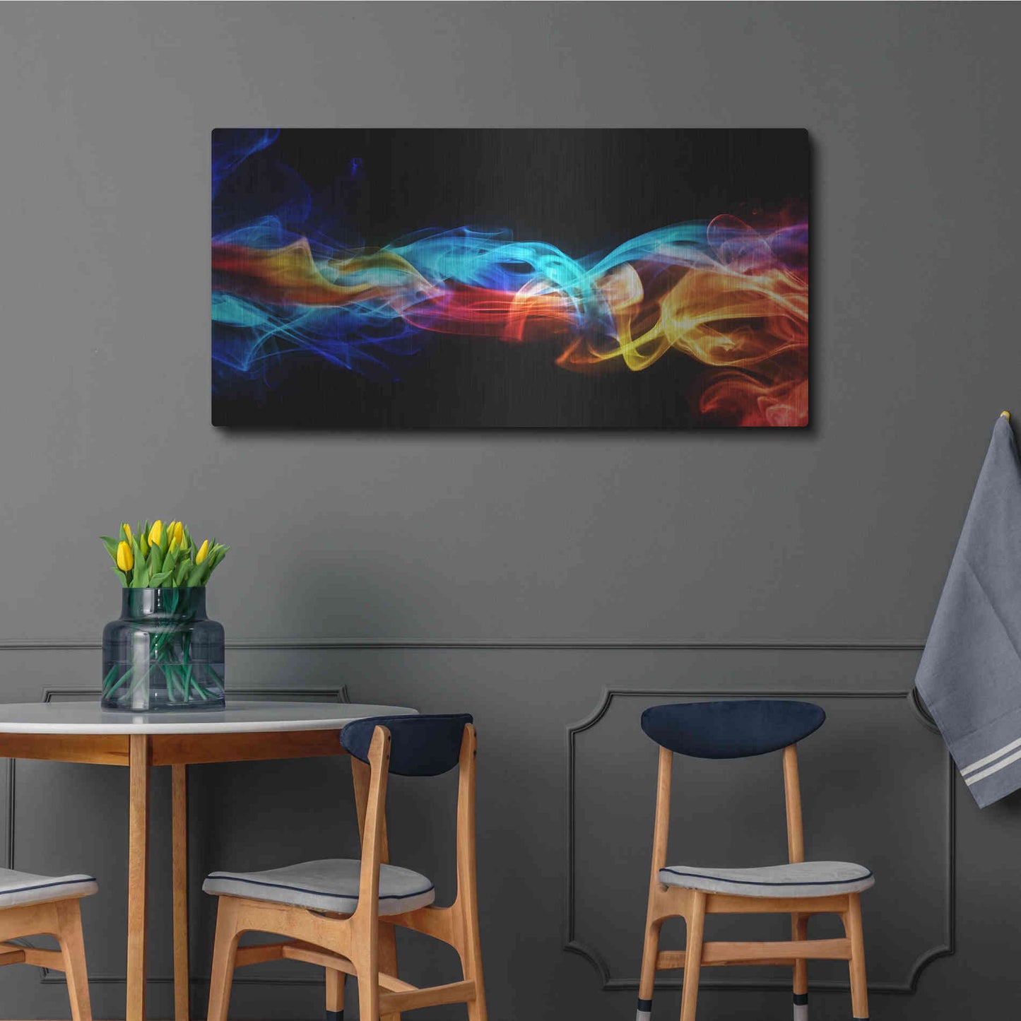 Luxe Metal Art 'Smokey Haze,' Metal Wall Art,48x24