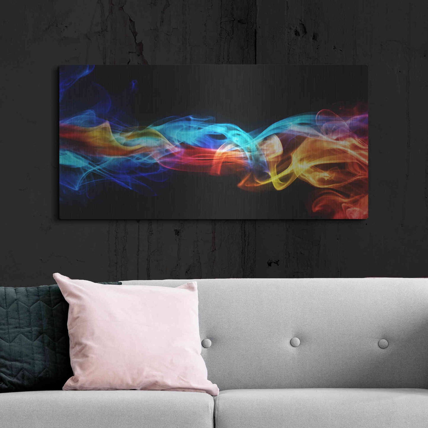 Luxe Metal Art 'Smokey Haze,' Metal Wall Art,48x24