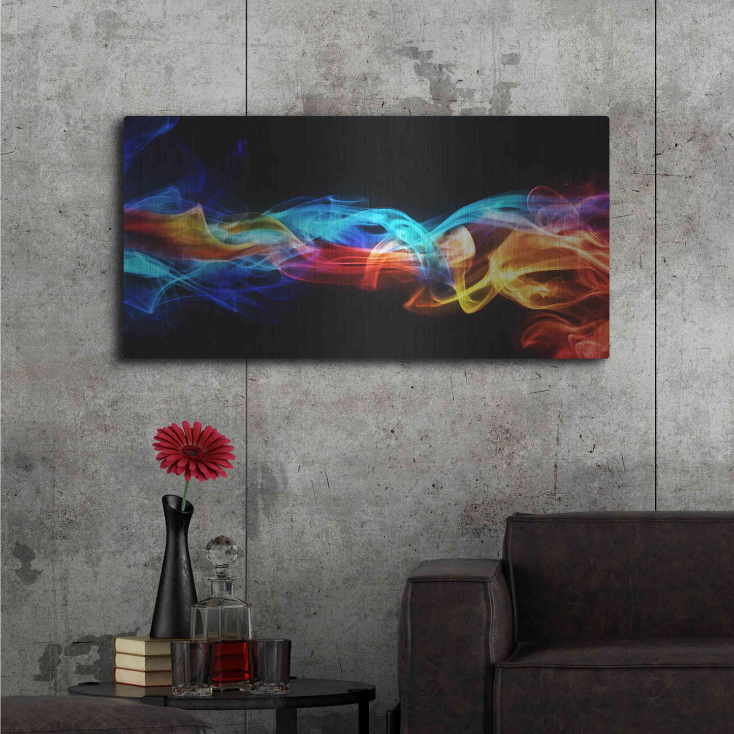 Luxe Metal Art 'Smokey Haze,' Metal Wall Art,48x24