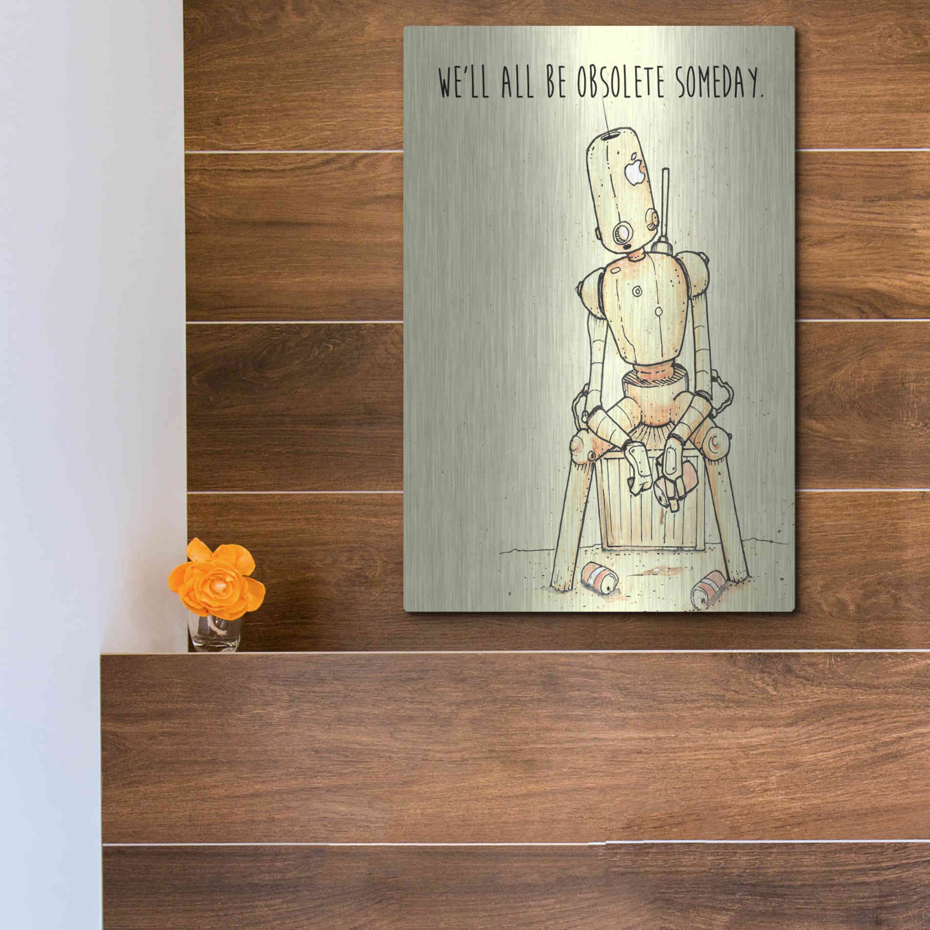 Luxe Metal Art 'Obsolete' by Craig Snodgrass, Metal Wall Art,12x16