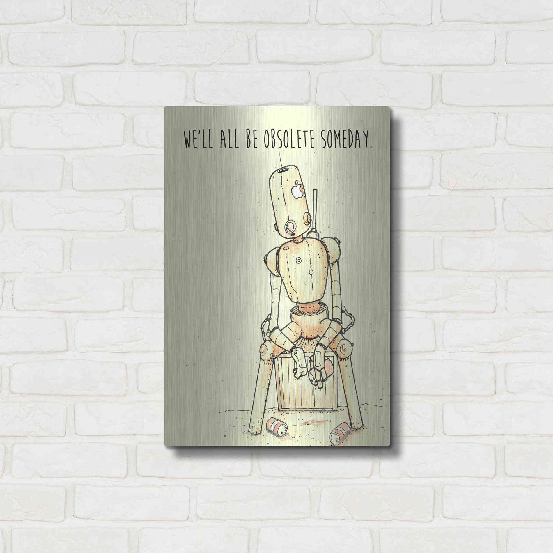 Luxe Metal Art 'Obsolete' by Craig Snodgrass, Metal Wall Art,16x24