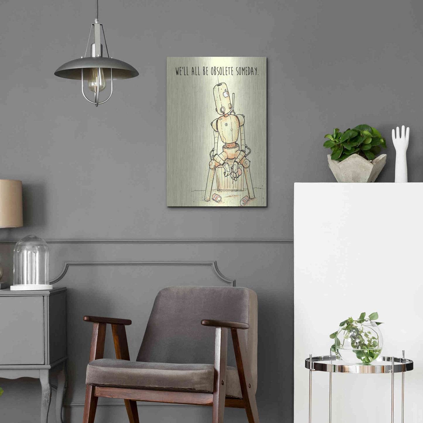 Luxe Metal Art 'Obsolete' by Craig Snodgrass, Metal Wall Art,16x24