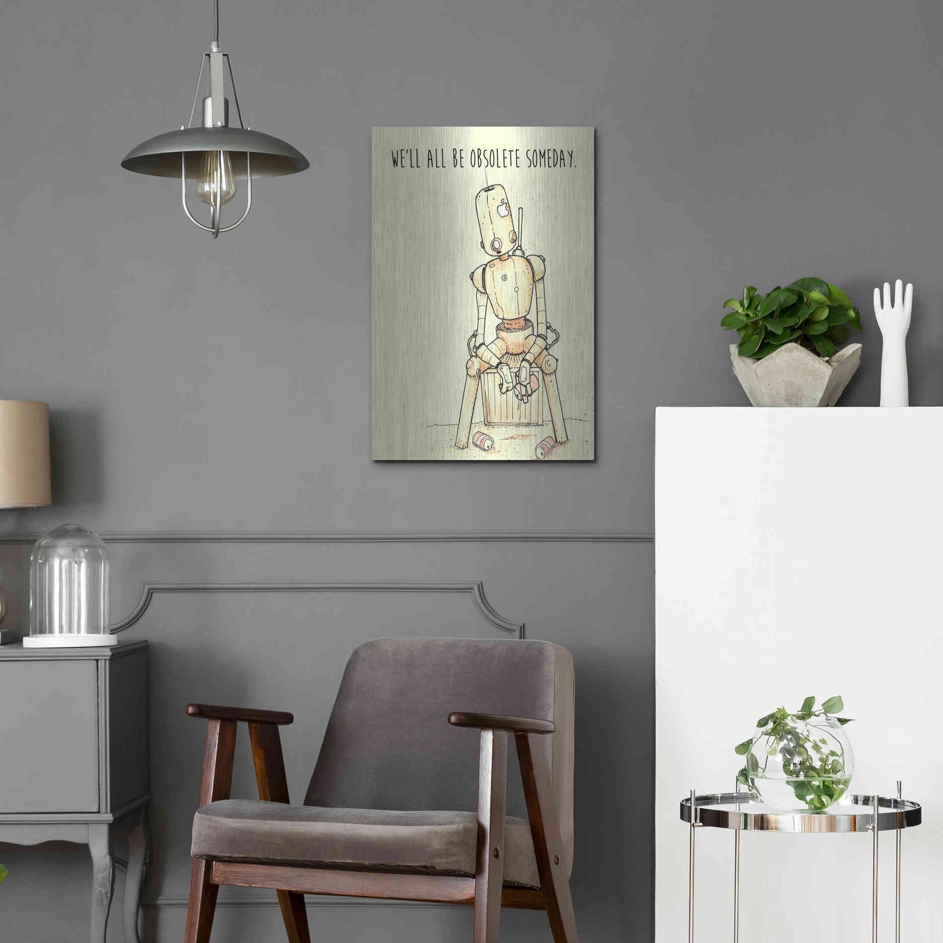 Luxe Metal Art 'Obsolete' by Craig Snodgrass, Metal Wall Art,16x24